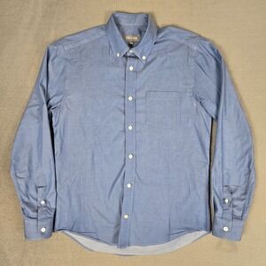 Ash & Erie Button Shirt Mens Small Slim Fit Button Down Blue Long Sleeve Casual